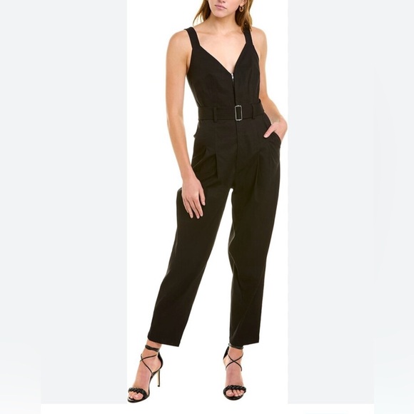 ✨ Black Carmen Belted Linen Blend Jumpsuit✨